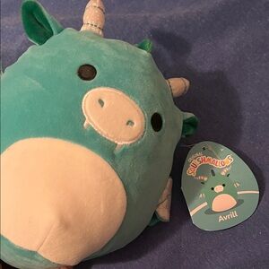 Squishmallows Teal and White Dragon Plush